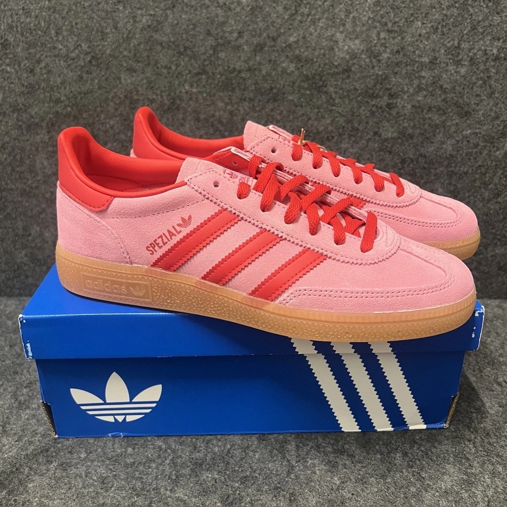 adidas Originals Spezial Pink and Red Suede Athletic Sneakers